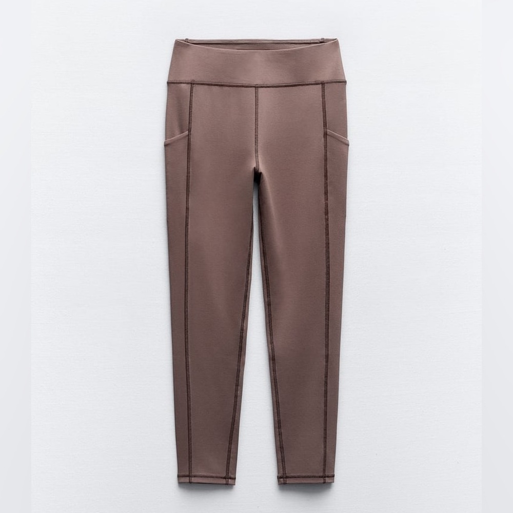 ZARA MIXED TOPSTITCHED LEGGINGS